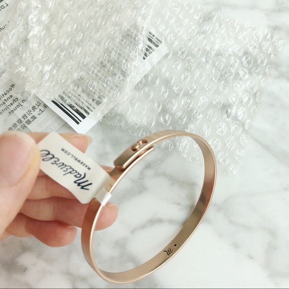NWT Madewell Rose Gold Glider Bangle Bracelet - Picture 2 of 3